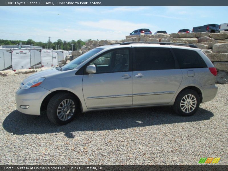 Silver Shadow Pearl / Stone 2008 Toyota Sienna XLE AWD