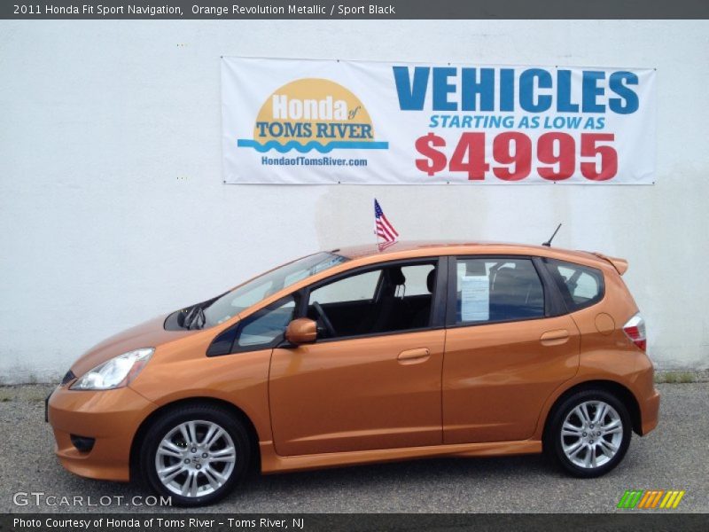 Orange Revolution Metallic / Sport Black 2011 Honda Fit Sport Navigation