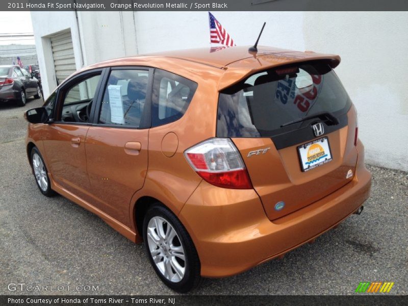 Orange Revolution Metallic / Sport Black 2011 Honda Fit Sport Navigation