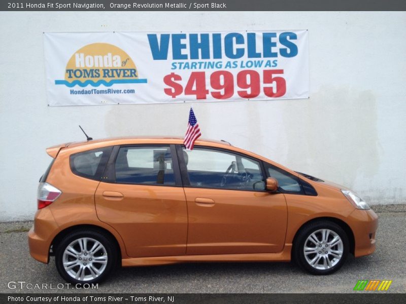 Orange Revolution Metallic / Sport Black 2011 Honda Fit Sport Navigation
