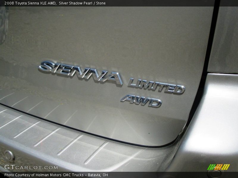 Silver Shadow Pearl / Stone 2008 Toyota Sienna XLE AWD