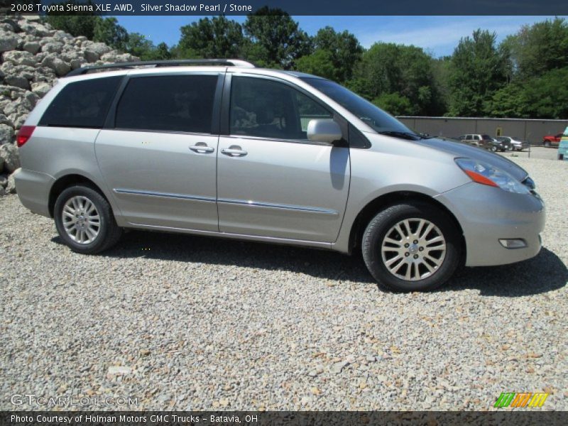 Silver Shadow Pearl / Stone 2008 Toyota Sienna XLE AWD