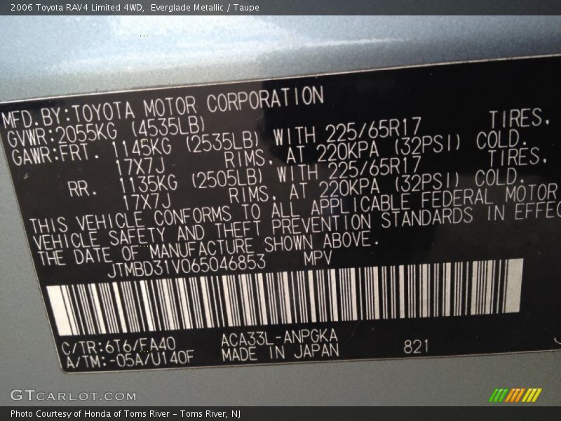 Everglade Metallic / Taupe 2006 Toyota RAV4 Limited 4WD
