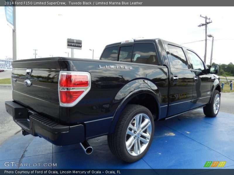 Tuxedo Black / Limited Marina Blue Leather 2014 Ford F150 Limited SuperCrew