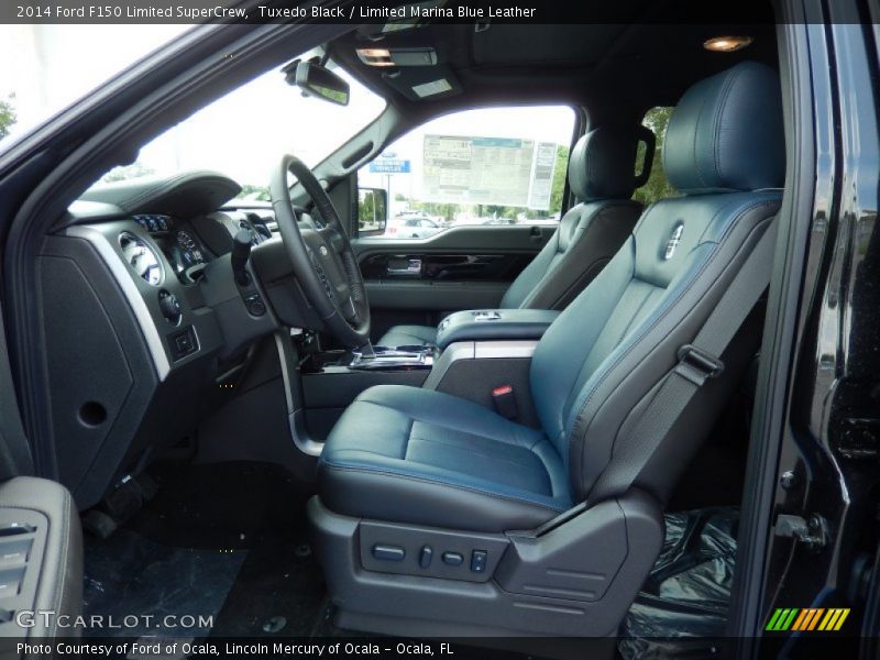 Tuxedo Black / Limited Marina Blue Leather 2014 Ford F150 Limited SuperCrew