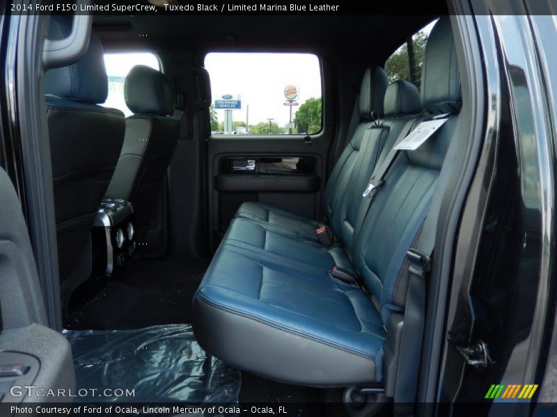 Tuxedo Black / Limited Marina Blue Leather 2014 Ford F150 Limited SuperCrew