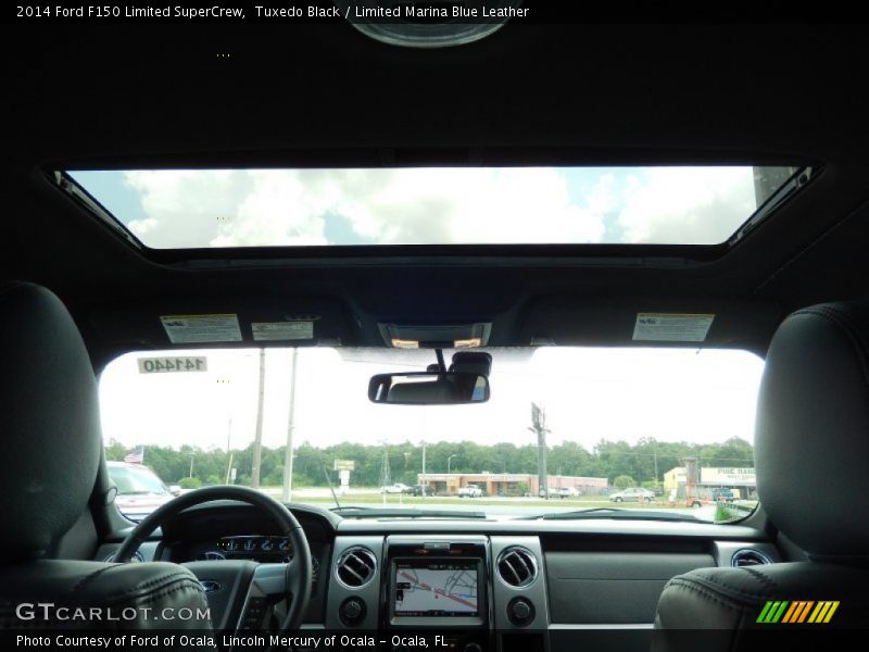 Tuxedo Black / Limited Marina Blue Leather 2014 Ford F150 Limited SuperCrew