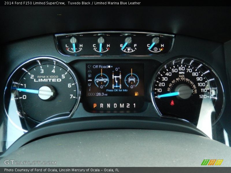Tuxedo Black / Limited Marina Blue Leather 2014 Ford F150 Limited SuperCrew