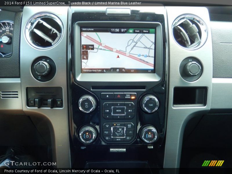 Tuxedo Black / Limited Marina Blue Leather 2014 Ford F150 Limited SuperCrew