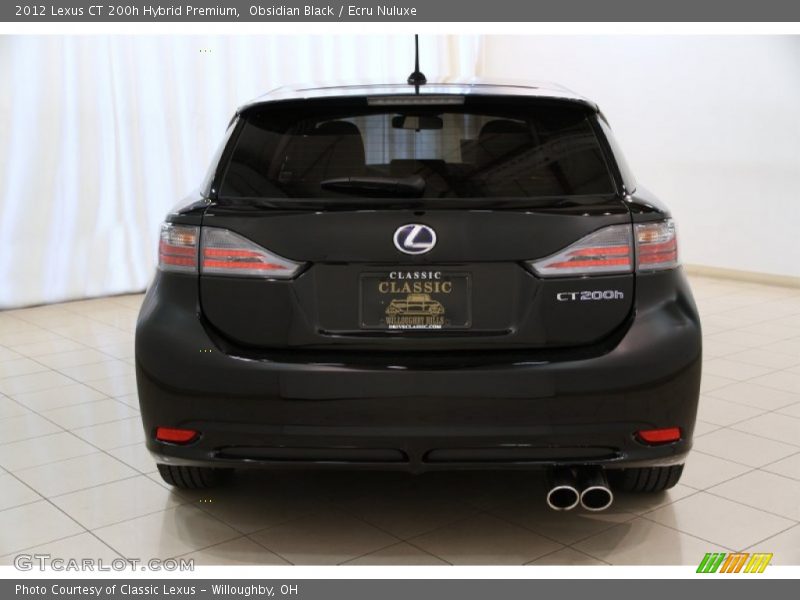 Obsidian Black / Ecru Nuluxe 2012 Lexus CT 200h Hybrid Premium
