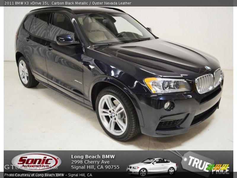 Carbon Black Metallic / Oyster Nevada Leather 2011 BMW X3 xDrive 35i