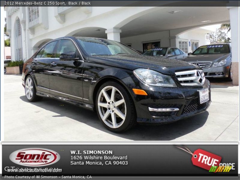Black / Black 2012 Mercedes-Benz C 250 Sport