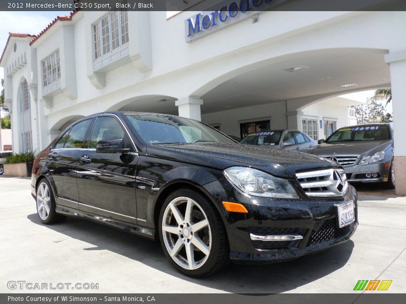 Black / Black 2012 Mercedes-Benz C 250 Sport