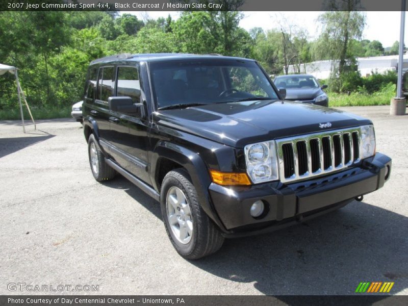 Black Clearcoat / Medium Slate Gray 2007 Jeep Commander Sport 4x4