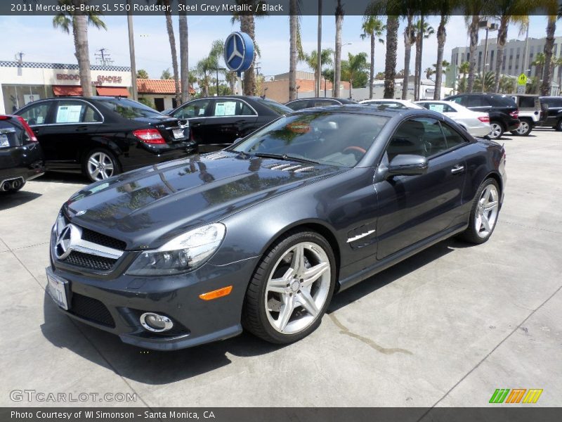 Steel Grey Metallic / Black 2011 Mercedes-Benz SL 550 Roadster