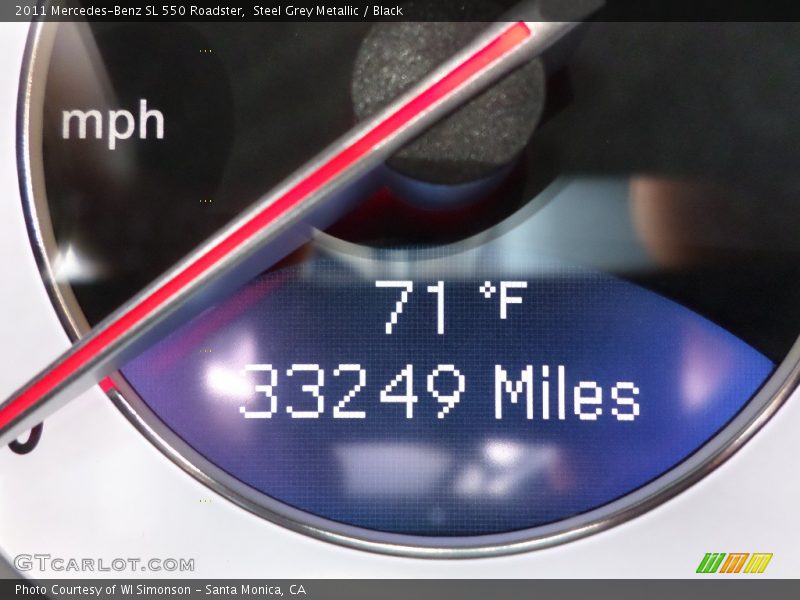 Steel Grey Metallic / Black 2011 Mercedes-Benz SL 550 Roadster