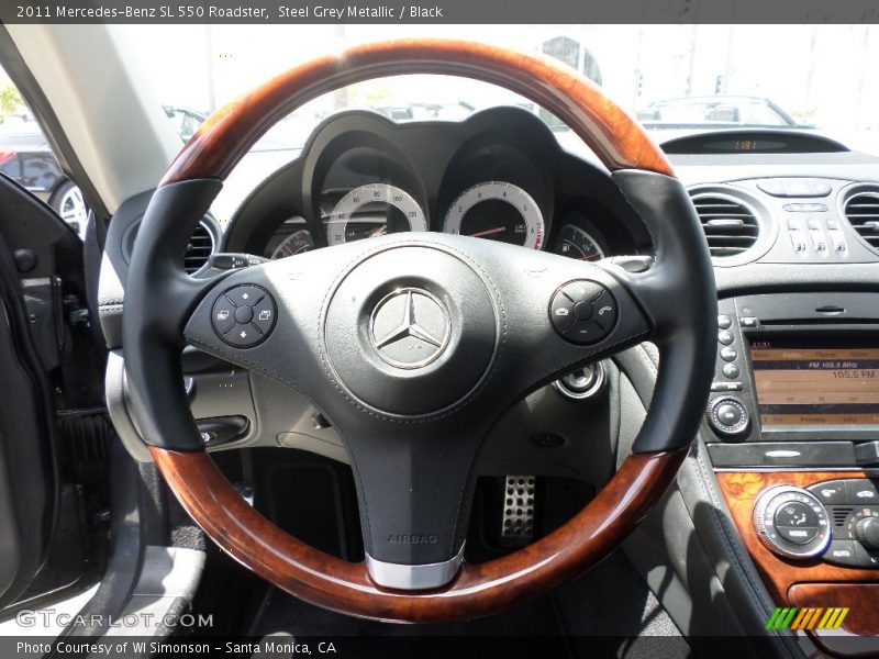 Steel Grey Metallic / Black 2011 Mercedes-Benz SL 550 Roadster