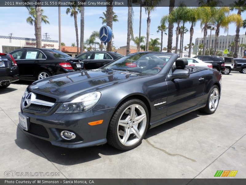 Steel Grey Metallic / Black 2011 Mercedes-Benz SL 550 Roadster