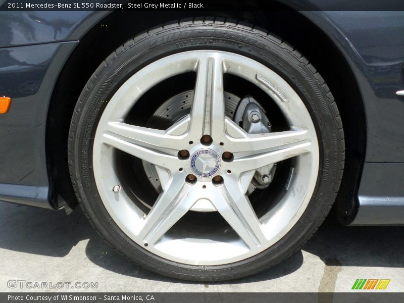 Steel Grey Metallic / Black 2011 Mercedes-Benz SL 550 Roadster