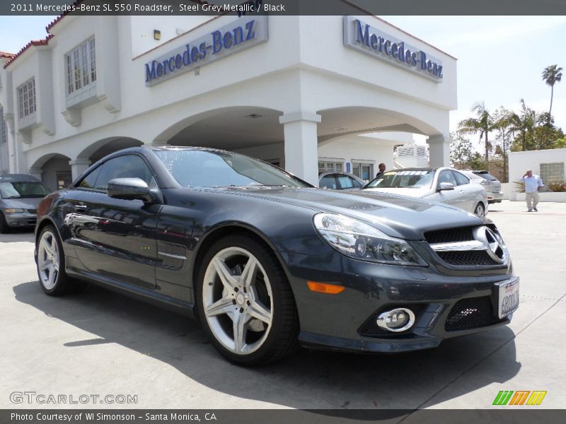 Steel Grey Metallic / Black 2011 Mercedes-Benz SL 550 Roadster