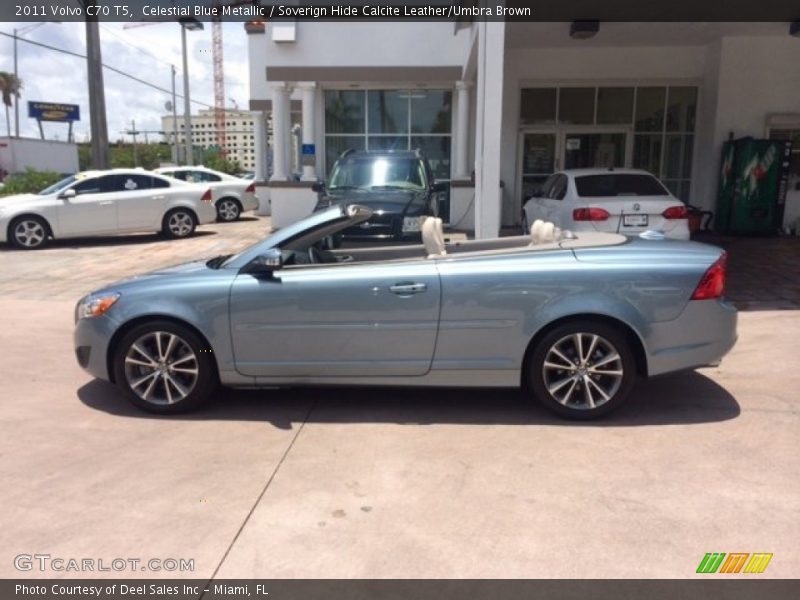 Celestial Blue Metallic / Soverign Hide Calcite Leather/Umbra Brown 2011 Volvo C70 T5