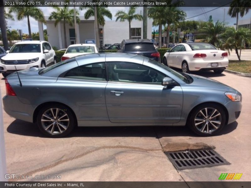 Celestial Blue Metallic / Soverign Hide Calcite Leather/Umbra Brown 2011 Volvo C70 T5