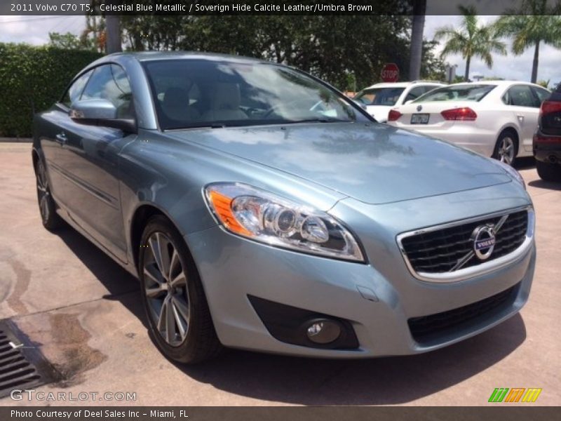 Celestial Blue Metallic / Soverign Hide Calcite Leather/Umbra Brown 2011 Volvo C70 T5