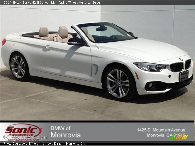 Alpine White / Venetian Beige 2014 BMW 4 Series 428i Convertible