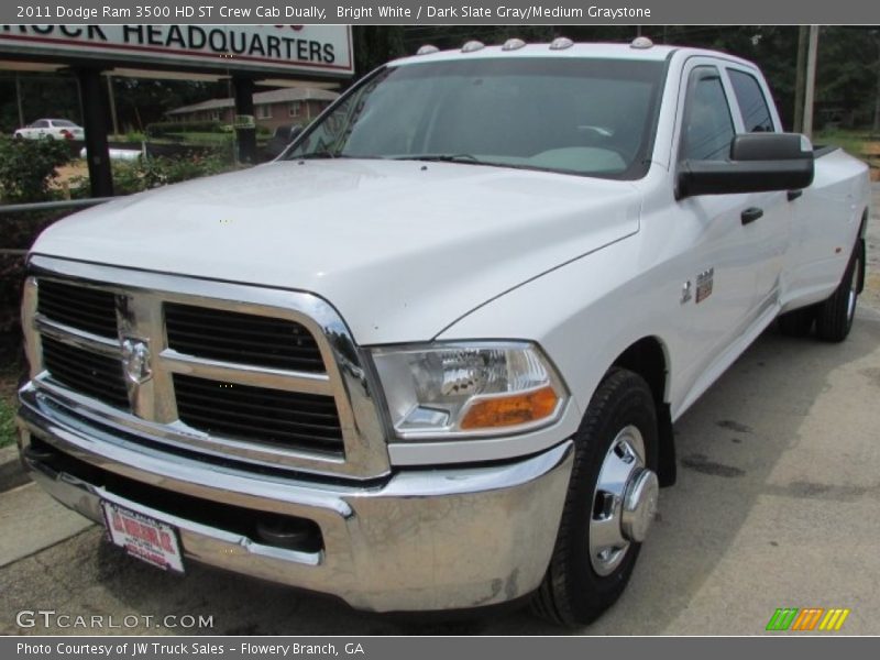 Bright White / Dark Slate Gray/Medium Graystone 2011 Dodge Ram 3500 HD ST Crew Cab Dually