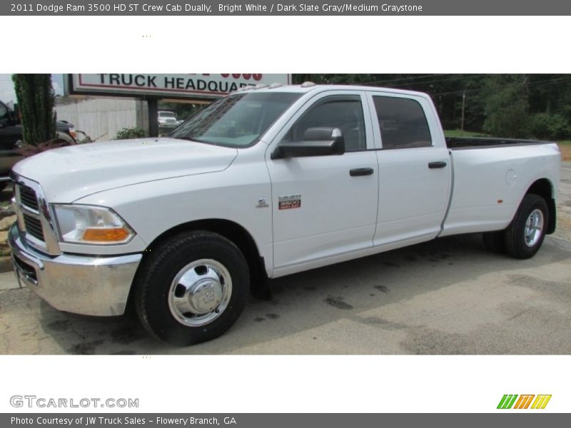 Bright White / Dark Slate Gray/Medium Graystone 2011 Dodge Ram 3500 HD ST Crew Cab Dually