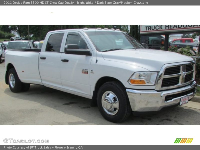 Bright White / Dark Slate Gray/Medium Graystone 2011 Dodge Ram 3500 HD ST Crew Cab Dually