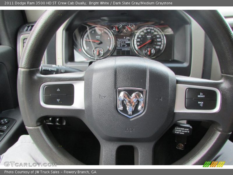 Bright White / Dark Slate Gray/Medium Graystone 2011 Dodge Ram 3500 HD ST Crew Cab Dually