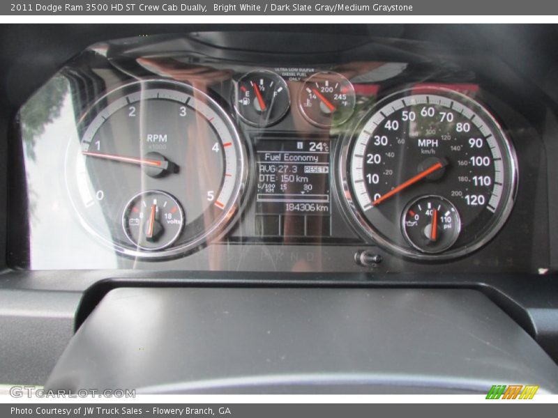 Bright White / Dark Slate Gray/Medium Graystone 2011 Dodge Ram 3500 HD ST Crew Cab Dually