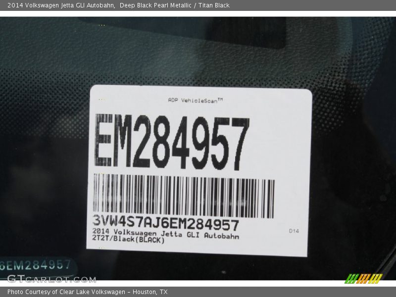 Deep Black Pearl Metallic / Titan Black 2014 Volkswagen Jetta GLI Autobahn
