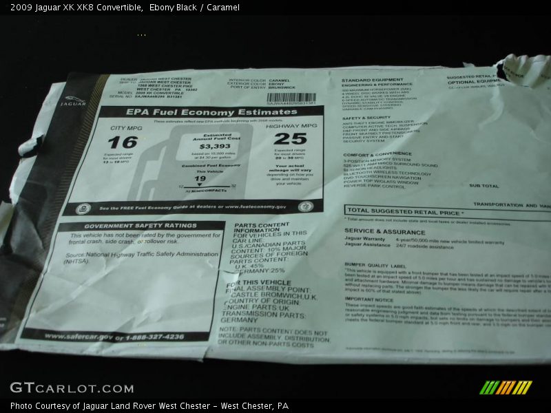 Ebony Black / Caramel 2009 Jaguar XK XK8 Convertible