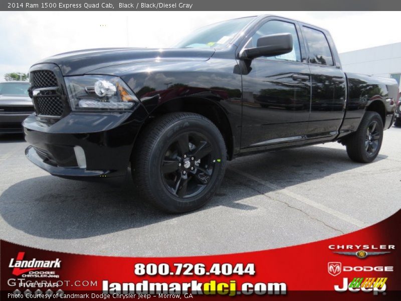 Black / Black/Diesel Gray 2014 Ram 1500 Express Quad Cab