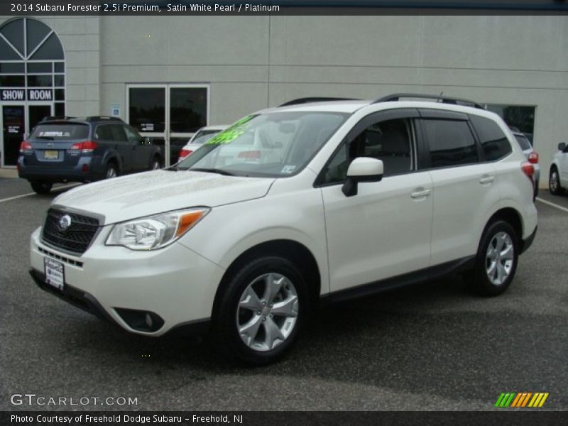 Satin White Pearl / Platinum 2014 Subaru Forester 2.5i Premium