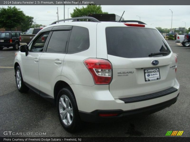 Satin White Pearl / Platinum 2014 Subaru Forester 2.5i Premium