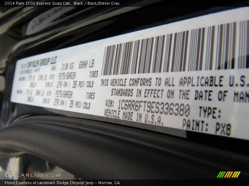 Black / Black/Diesel Gray 2014 Ram 1500 Express Quad Cab