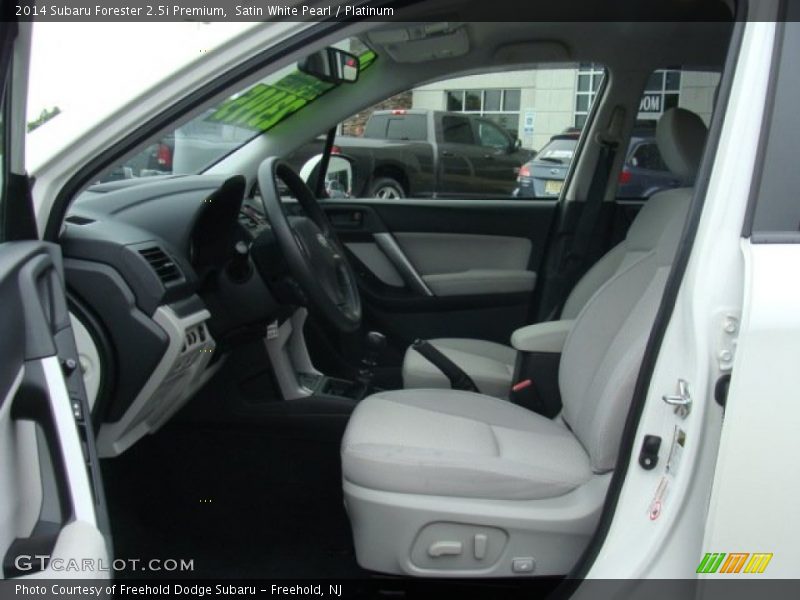 Satin White Pearl / Platinum 2014 Subaru Forester 2.5i Premium