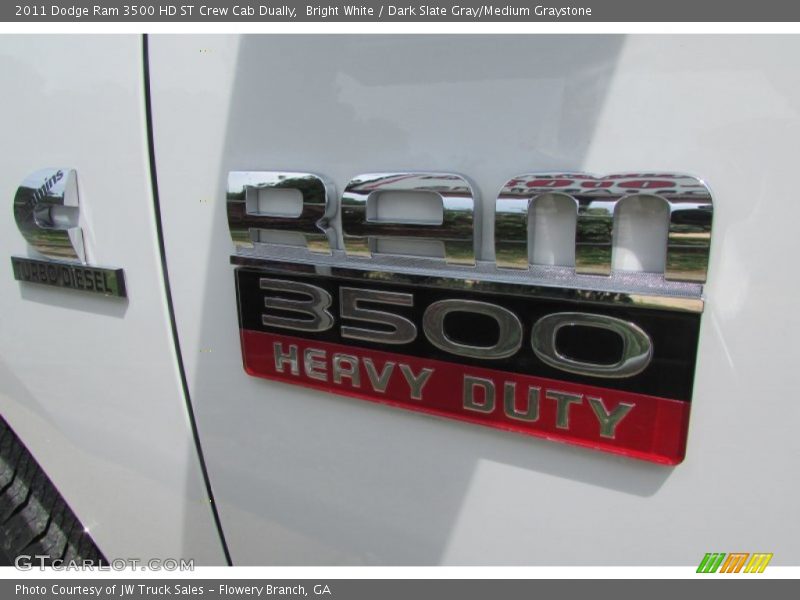 Bright White / Dark Slate Gray/Medium Graystone 2011 Dodge Ram 3500 HD ST Crew Cab Dually