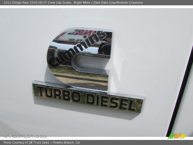 Bright White / Dark Slate Gray/Medium Graystone 2011 Dodge Ram 3500 HD ST Crew Cab Dually