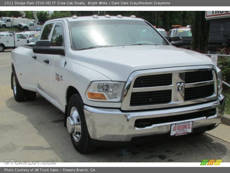 Bright White / Dark Slate Gray/Medium Graystone 2011 Dodge Ram 3500 HD ST Crew Cab Dually