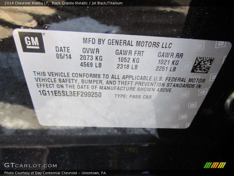 Black Granite Metallic / Jet Black/Titanium 2014 Chevrolet Malibu LT
