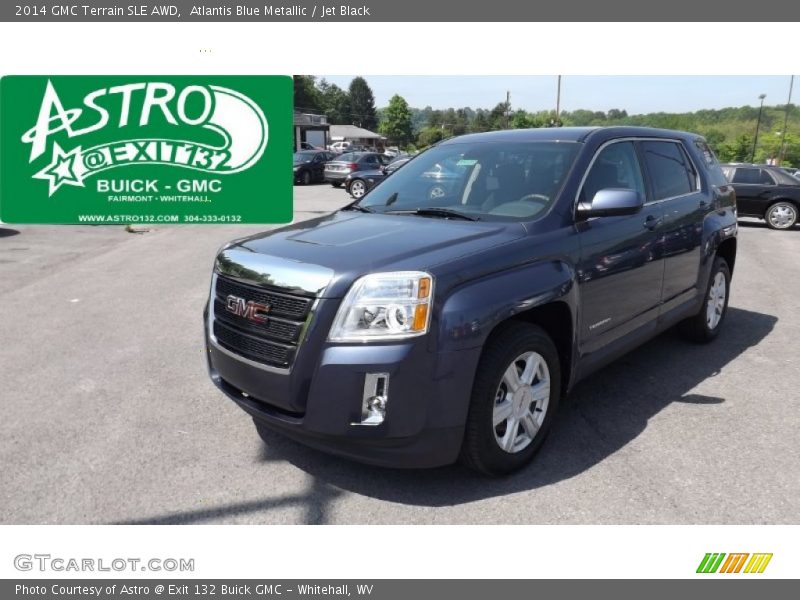 Atlantis Blue Metallic / Jet Black 2014 GMC Terrain SLE AWD