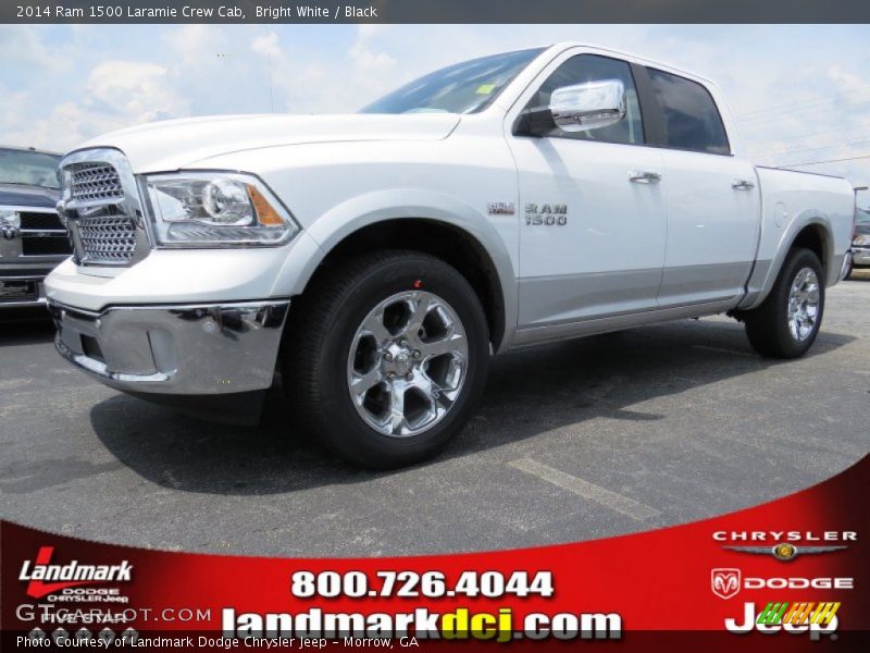 Bright White / Black 2014 Ram 1500 Laramie Crew Cab