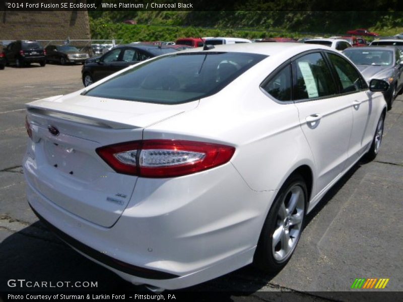 White Platinum / Charcoal Black 2014 Ford Fusion SE EcoBoost