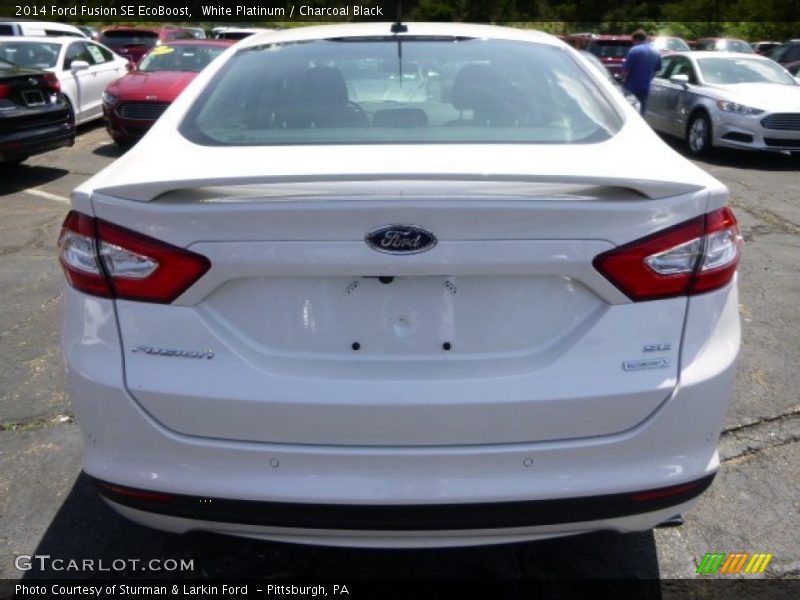 White Platinum / Charcoal Black 2014 Ford Fusion SE EcoBoost