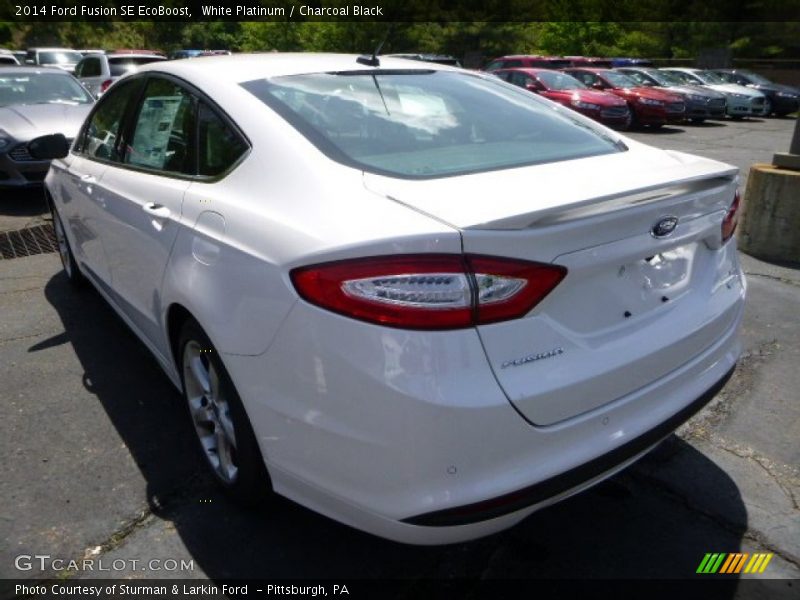 White Platinum / Charcoal Black 2014 Ford Fusion SE EcoBoost