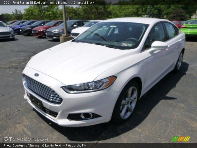 White Platinum / Charcoal Black 2014 Ford Fusion SE EcoBoost